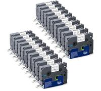 XemaX - 20 cintas de escritura compatibles con Brother P-touch TZe-231 Brother de 12 mm de 0,47 pulgadas para PT-1010 H105 H100LB D600 1000 P300BT H100R D400 E100 H110, negro sobre blanco