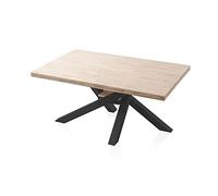 Xena, Mesa Fija de Comedor, Mesa para Salon, Acabado en Roble y Negro, Medidas: 160 cm (Largo) x 100 cm (Ancho) x 76 cm (Alto)