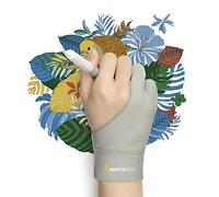 XENCELABS, guante de artista, guante de dibujo mano izquierda derecha para tableta gráfica, guante de 2 dedos para dibujar, gris, talla S