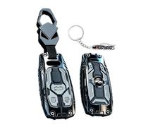 XENDRO Funda para llave de coche compatible con Audi A4 B9 Avant A5 A3 Q7 | Funda protectora estilo Mecha para Audi A4L S4 S5 Q3 Q5 RS5 TT Coupe, caja de metal para llaves, llavero, accesorios