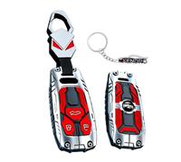 XENDRO Funda para llave de coche compatible con Audi A4 B9 Avant A5 A3 Q7 | Funda protectora estilo Mecha compatible con Audi A4L S4 S5 Q3 Q5 RS5 TT Coupe, caja de metal para llaves, llavero