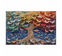 XENIOU arbol de la vida Arte en los árboles de las grullas de Quilling canvas wall art, cuadro lienzo, Salón Dormitorio Comedor Oficina decoracion pared.（Multicolor-70x100cm Sin marco