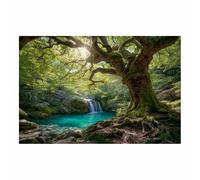 XENIOU Cuadro Paisaje Grande Luces del Lago Winteressess cuadro lienzo, cuadros modernos, Salon Dormitorio Comedor Oficina Pasillo Cocina Baño（Multicolor-40x60cm Sin marco