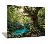 XENIOU Cuadro Paisaje Grande Luces del Lago Winteressess cuadro lienzo, cuadros modernos, Salon Dormitorio Comedor Oficina Pasillo Cocina Baño（Multicolor-20x30cm Enmarcado