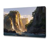 XENIOU Cuadro Paisaje Paisaje de montaña frente al mar lienzo de pared decoración, cartel, sala de estar dormitorio casa decoraciones(blanco y negro)-40x60cm Enmarcada