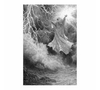 XENIOU Cuadros Blanco Y Negro Modernos Estampado de figura divina de rayo Para baño, dormitorio, sala de estar, oficina, cocina, decorazione da parete.（Multicolor-40x60cm Sin marco