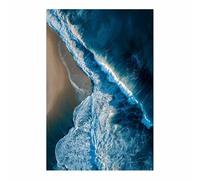 XENIOU cuadros paisajes naturales Con vistas a las olas y a la playa lienzos decorativos, decoración pared, Salón Dormitorio Comedor Oficina(Multicolore-60x90cm Sin marco