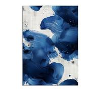 XENIOU Lienzo azul para pared, composición de estado de ánimo, arte de pared exquisito, minimalista, interiores modernos, azul y blanco, F-80 x 120 cm, sin marco