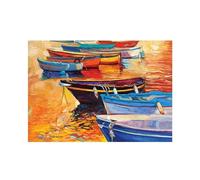 XENITE Cuadro sobre Lienzo Cuadro Sin Marco De Barco En El Mar Azul, Lienzo De Arte De Pared Marino, Impresiones, Pósteres, Imagen Nórdica, Sala De Estar, Decoración del Hogar(H,50x70cm)
