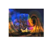 XENITE Cuadro sobre Lienzo Cuadro Sin Marco De Barco En El Mar Azul, Lienzo De Arte De Pared Marino, Impresiones, Pósteres, Imagen Nórdica, Sala De Estar, Decoración del Hogar(Re,30x40cm)