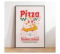 XENITE Cuadro sobre Lienzo Pizza Moderna Doble Queso: La Mejor Pizza De La Ciudad. Lámina Decorativa En Lienzo, Póster Sin Marco, Ideal para La Decoración De Restaurantes(60X90cm)