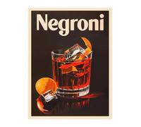 XENITE Cuadro sobre Lienzo Póster De Cóctel Martini Negroni De Vino Vintage, Pintura En Lienzo Retro para Pared De Bar, Club, Tienda, Decoración del Hogar(C,40x60cm)