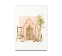 XENITE Cuadro sobre Lienzo Póster E Impresión De Paisaje Tropical Bohemio De Mujer Desnuda Al Sol En La Montaña De Palmeras, Lienzo Artístico para Decoración De Pared(G,50x70cm)