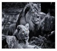 XENITE Cuadro sobre Lienzo Pósteres Artísticos De La Familia Wild Lion, Pintura En Lienzo De Una Leona con Cachorros Y Amantes, Mural De Pared para Decoración del Hogar(O,30x40cm)