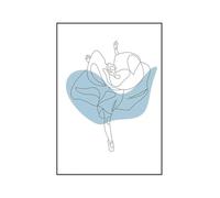 XENITE Cuadro sobre Lienzo Pósteres con Dibujo De Bailarina Abstracta De Una Línea, Impresiones Artísticas De Pared Estética Pintura En Lienzo para Sala De Estar Decoración Moderna(Metro,40x50cm)