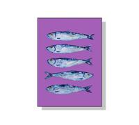 XENITE Cuadro sobre Lienzo Pósteres De Animales Marinos, Sardinas, Langostas Y Peces Colores, Impresión Minimalista,Arte Pared para Sala Estar, Decoración Moderna del Hogar(F,40x60cm)