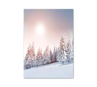 XENITE Cuadro sobre Lienzo Pósteres De Arte Pared con Diseño Minimalista Ardillas,abedules Y Bosques Nevados Invierno, Pintura En Lienzo para Decoración del Hogar La Sala Estar(K,40x60cm)