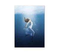 XENITE Cuadro sobre Lienzo Pósteres De La Iglesia De Santorini Olas Azules Costa Tiburón Velero Ballena Océano Impresiones Arte De Pared Estética Pintura En Lienzo Decoración(UN,30x40cm)