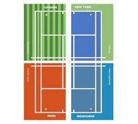 XENITE Cuadro sobre Lienzo Pósteres Minimalistas De Grand Slam De Tenis, Pintura En Lienzo, Pelota Deportiva del Abierto De Australia Y Estados Unidos para Decoración Moderna del Hogar(C,20X30cm)