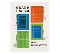 XENITE Cuadro sobre Lienzo Pósteres Minimalistas De Grand Slam De Tenis, Pintura En Lienzo, Pelota Deportiva del Abierto De Australia Y Estados Unidos para Decoración Moderna del Hogar(N,40x60cm)