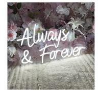 XENITE Luces Art Decoration Christmas Always & Forever Letrero De Neón Luz LED Para Boda Pareja Romántica Dormitorio Día De San Valentín Decoración Artística De Pared 17.72inx11in
