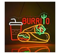 XENITE Luces Art Decoration Christmas Burrito Luces LED De Neón Para Restaurante Mexicano, Comedor, Hogar, Cocina, Tienda, Camión, Bar, Pub, Decoración Artística Pared 15.7x11.8in