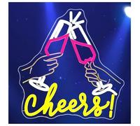 XENITE Luces Art Decoration Christmas Cheers Letreros De Neón USB Dimmab Luces LED Para Bar Tiki Home Party Bistro Shop Club Decoraciones Negocios 12.9x13.5in