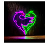 XENITE Luces Art Decoration Christmas Corazón Dragón Letrero De Neón Luz LED Regulable Para Dormitorio Sala Club Bar Hombre Cueva Fiesta Decoración De Pared Alimentado Por USB 15.75inx14.17in
