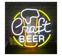 XENITE Luces Art Decoration Christmas Craft Beer Letrero De Neón Luz LED Para Fiesta Discoteca Bar Restaurante Hotel Club Tienda Partie Decoración De Pared Alimentado Por USB 32cm×32cm
