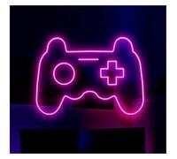 XENITE Luces Art Decoration Christmas Gamepad LED Luces De Neón Decoración De Pared Controlador De Juegos Cartel Colgante Dormitorio Fiesta Den De Los Hombres(Púrpura,40cm)