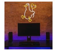 XENITE Luces Art Decoration Christmas Globo En Forma De Corazón Pato Letrero De Neón Luz Para Dormitorio Sala De Juegos Bar Fiesta Arte De La Pared Decoración Lámpara Regulable 14.34inx11.62in