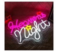 XENITE Luces Art Decoration Christmas Heaven Night Letrero De Neón Letra Luces Blancas Rosadas Para El Hogar Bar Fiesta Club Hotel Decoración Pared Colgante Lámpara Regulable 30cm×40cm