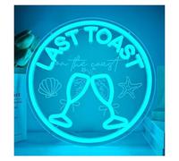 XENITE Luces Art Decoration Christmas Last Toast On The Coast Letreros De Neón USB Dimmab Luces LED Para Bar Junto Al Mar, Terraza, Fiesta, Decoración Restaurante 11.26x11.26in