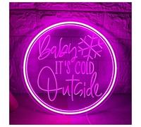 XENITE Luces Art Decoration Christmas Letrero De Neón Baby It's Cold Outsidepara Habitaciones Infantiles, Decoración Fiestas Y Eventos, Letrero Para Tiendas, Salas Juegos 40cm(Rose red)