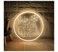 XENITE Luces Art Decoration Christmas Letrero De Neón Baby It's Cold Outsidepara Habitaciones Infantiles, Decoración Fiestas Y Eventos, Letrero Para Tiendas, Salas Juegos 40cm(Warm white)