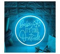 XENITE Luces Art Decoration Christmas Letrero De Neón Baby It's Cold Outsidepara Habitaciones Infantiles, Decoración Fiestas Y Eventos, Letrero Para Tiendas, Salas Juegos 40cm(Ice blue)