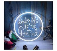 XENITE Luces Art Decoration Christmas Letrero De Neón Baby It's Cold Outsidepara Habitaciones Infantiles, Decoración Fiestas Y Eventos, Letrero Para Tiendas, Salas Juegos 40cm(Cool white)