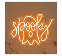 XENITE Luces Art Decoration Christmas Letrero De Neón Boo Espeluznante Con Luz LED Fantasma Para Decoración Pared, Escaparate O Entrada Negocio 45cm(Style B)