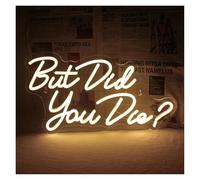 XENITE Luces Art Decoration Christmas Letrero De Neón But Did You Diecon Luz LED Regulable Por USB Para Decoración Pared, Para Habitación, Dormitorio, Oficina, Gimnasio 40x21.9cm(Warm colors)