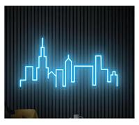 XENITE Luces Art Decoration Christmas Letrero De Neón Con El Horizonte De Chicago, Luz Para Decoración De Pared, Estética Urbana, Multiusos,50cm(C)