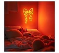 XENITE Luces Art Decoration Christmas Letrero De Neón Con Lazo Rosa, Ideal Para Floristería, Estudio, Dormitorio, Decoración Personalizada De Pared, 28cmx43cm(Re)