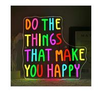 XENITE Luces Art Decoration Christmas Letrero De Neón Do The Thigs That Make You HappyPara Acampar, Dormitorio, Picnic, Vivac, Fiesta, Decoración De Pared, 38.4x38.4cm