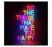 XENITE Luces Art Decoration Christmas Letrero De Neón Do The Things That Make You Happy luz LED USB Para Bar, Garaje, Sala Juegos, Decoración Dormitorio 17.2x9.8in