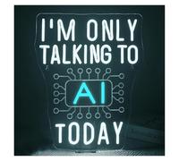 XENITE Luces Art Decoration Christmas Letrero De Neón I'm Only Talking To AI Today luz LED Regulable Por USB, Ideal Para Salas Juegos, Dormitorios, Oficinas, Bares 42x20cm