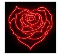 XENITE Luces Art Decoration Christmas Letrero De Neón LED Con Forma Corazón Y Rosa, Luz Regulable USB Para Sala Juegos, Dormitorio, Bar, Estar 21.7in/55cm