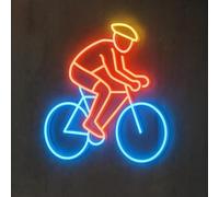XENITE Luces Art Decoration Christmas Letrero De Neón LED Regulable Con Forma De Hombre En Bicicleta, Ideal Para Tiendas De Deportes, Oficinas, Dormitorios Y Decoración De Pared 45cm