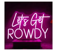 XENITE Luces Art Decoration Christmas Letrero De Neón Let's Get Rowdy Con Regulador USB, Ideal Para Decorar Tu Hogar, Bar, Pub, Dormitorio, Fiesta Individual O Sala De Juegos. 40x25.7cm