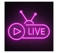 XENITE Luces Art Decoration Christmas Letrero De Neón Live, Ideal Para Decoración Paredes Transmisiones, Con Brillo Ajustable, 43cm(Rose red)