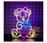 XENITE Luces Art Decoration Christmas Letrero De Neón Oso, Luces LED Regulables USB Para Dormitorio, Club, Fiesta, Bar, Tienda, Tiendas Minoristas 11.81x15.44in