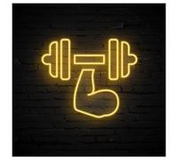 XENITE Luces Art Decoration Christmas Letrero De Neón Para Gimnasio, Ideal Para Decoración Clubes Fitness, Con Brillo Ajustable, 38cm(Orange,Blue,Green,Silver,Black)